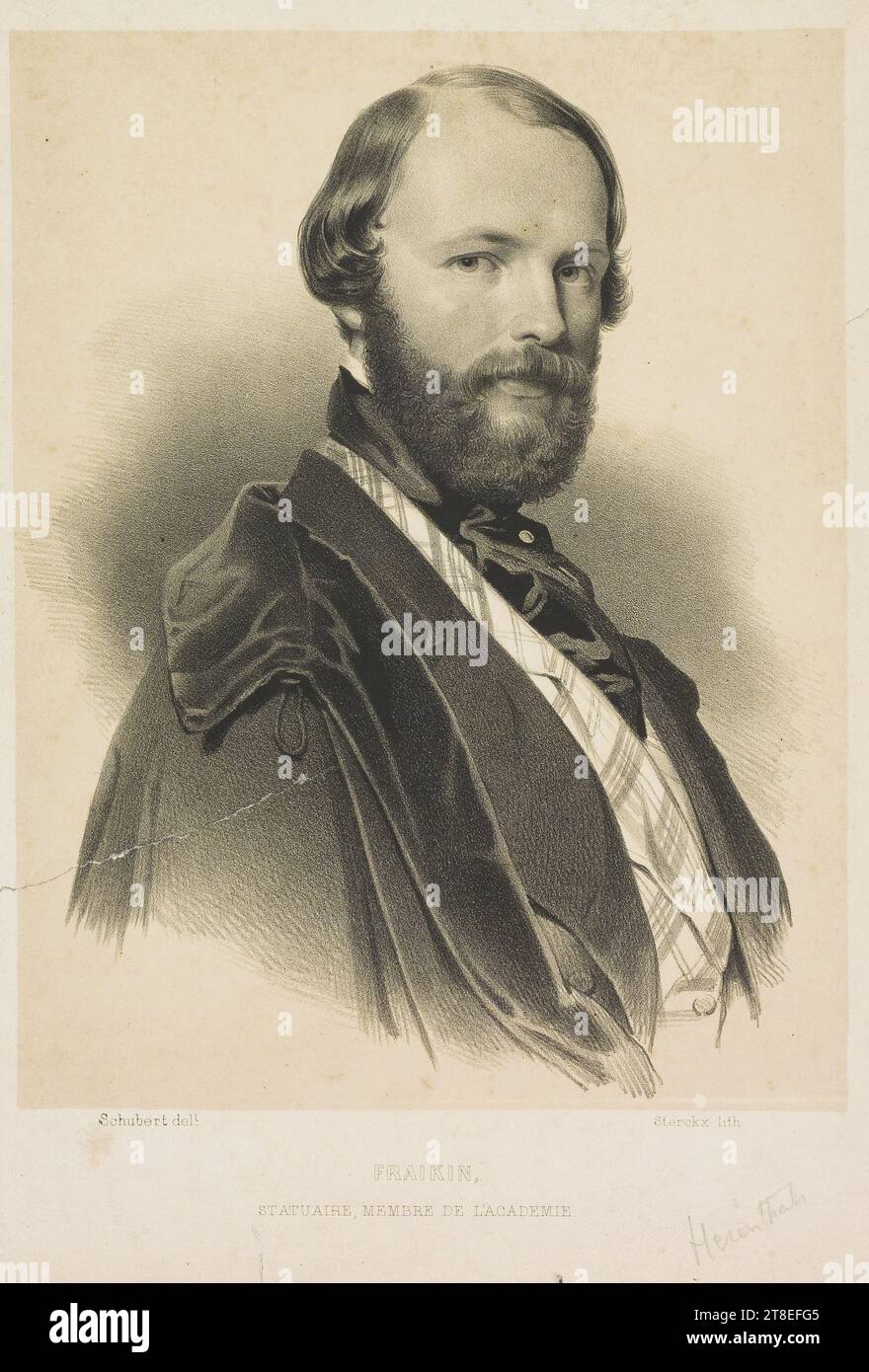 Schubert delt. Sterckx lith. FRAIKIN, STATUARY, MEMBER OF THE ACADEMY Stock Photo