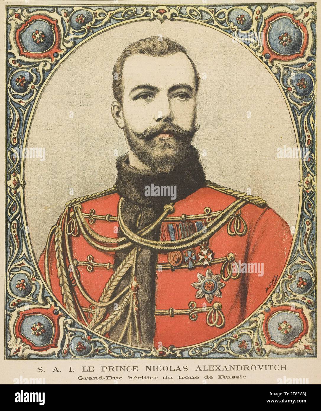 H. MEYER. Fifth year. SUNDAY, NOVEMBER 11, 1894. Number 208. S. A. I. PRINCE NICOLAS ALEXANDROVICH Grand Duke heir to the throne of Russia Stock Photo