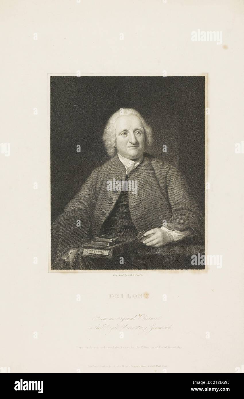Engraved by J. Posselwhite. DOLLOND. From an original Picture in the Royal Observatory, Greenwich. Under the Superintendence of the Society for the Diffusion of Useful Knowledge. London, Published by Charles Knight, Ludgate Street & Pall Mall East Stock Photo