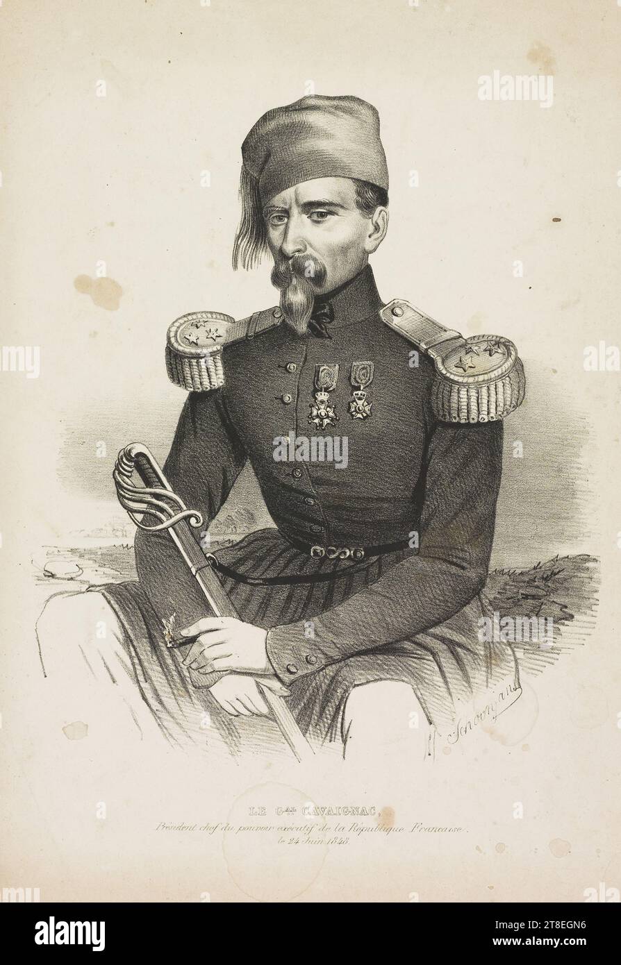 Schoonjans. GAL. CAVAIGNAC, President head of the executive power of the French Republic. June 24, 1848 Stock Photo