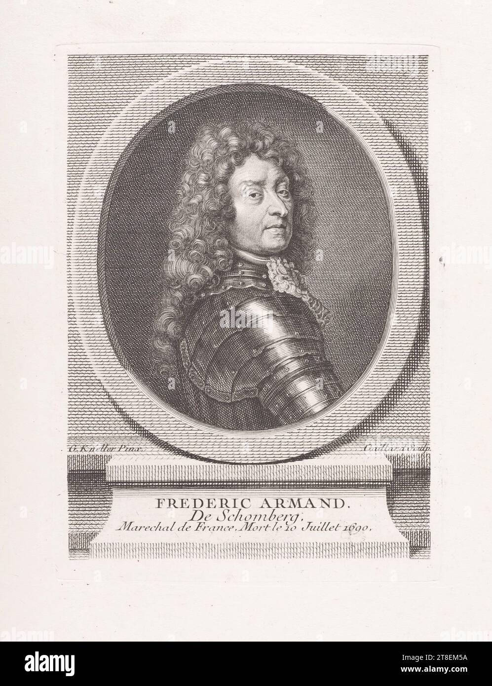 G. Kneller Pinx. Gaillard Sculp. FREDERIC ARMAND, De Schomberg, Marechal of France, Died on 10. July 1690 Stock Photo