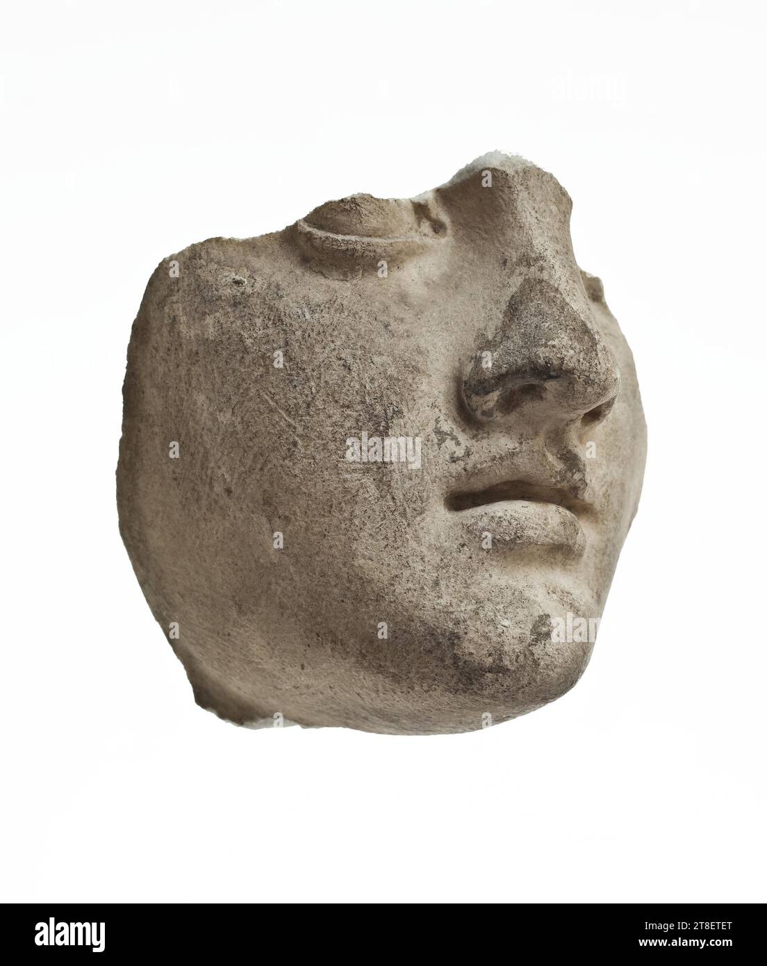 One of the sons of the Satrap Mazaeus, Bertel Thorvaldsen, 1770-1844, 1818 - 1838, Sculpture, Relief, This head is a fragment from Thorvaldsen’s frieze, Alexander the Great’s Triumphal Entry into Babylon. It represents one of the sons of the Babylonian provincial governor Mazæus'. The heads on the frieze were originally in the room alongside the Great Hall of Christiansborg Palace until the palace was destroyed by fire in 1884., Carved, Height 7.8 cm, Width 6.7 cm, Sculpture, European, Modernity (1800 - 1914 Stock Photo