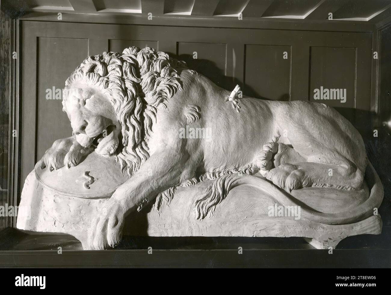 Dying Lion (The Lucerne Lion), Bertel Thorvaldsen, 1770-1844, No later than August 2, 1819, Sculpture, Statuette, Cast, Sculpture, European, Modernity (1800 - 1914 Stock Photo