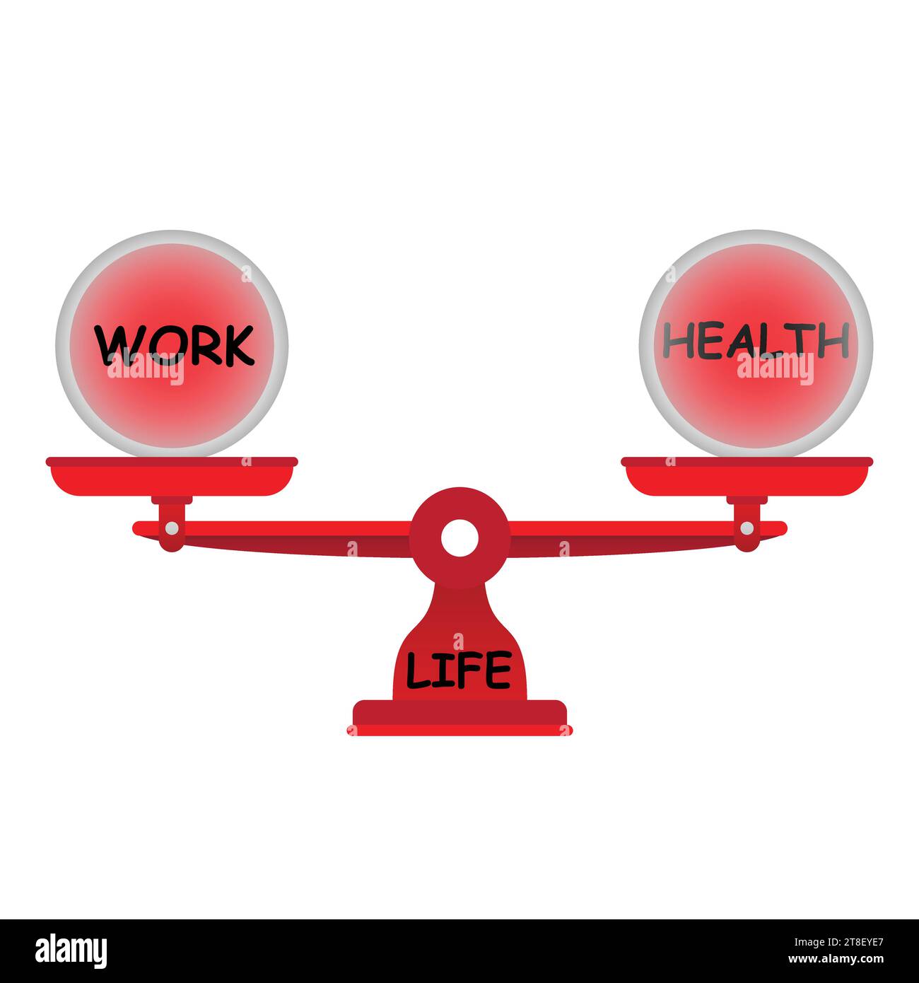 Balance between work and health in life, conceptual vector Stock Vector