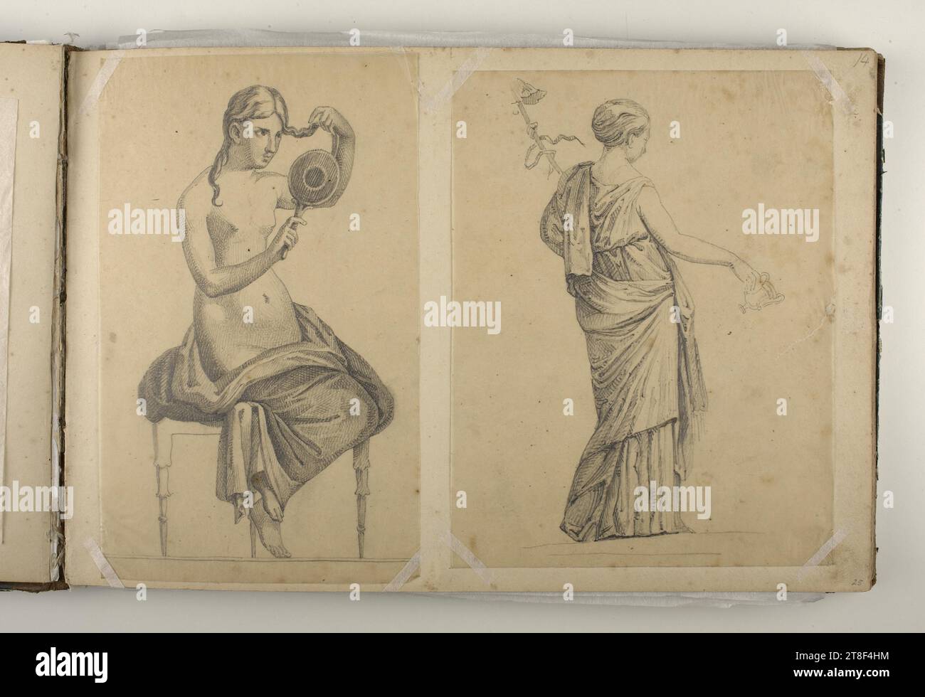 Female Model with a Mirror. Female Figure, Carl Løffler, Book