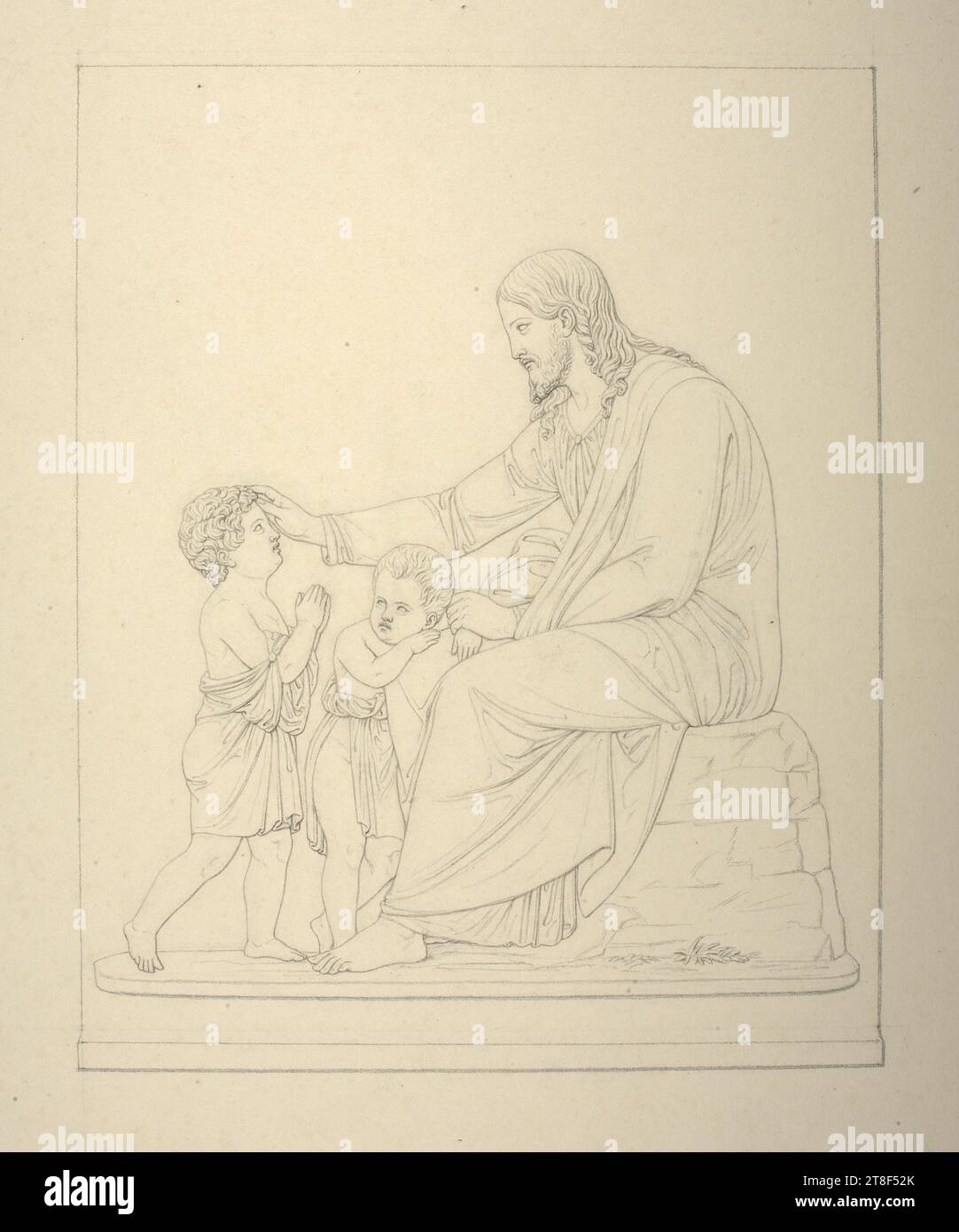 Christ Blessing the Children, 1807 - 1826, Drawing, Paper, Color, Graphite, Drawn, Height 421 mm, Width 272 mm, Draftsmanship, Drawing, European, Modernity (1800 - 1914 Stock Photo