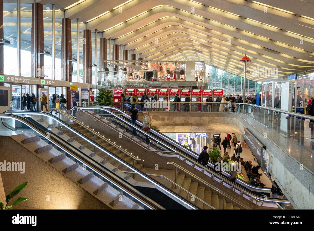 Rome, Italy: November 13, 2023: Passengers and Panorama at Rome Termini ...
