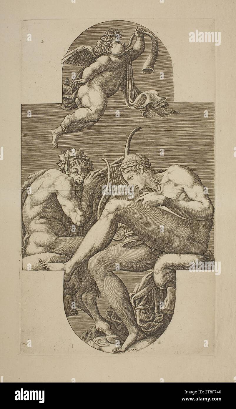 Metope of the Parthenon, Giorgio Ghisi, 1825 - 1829, Graphic Art, Copper Engraving, Paper, Color, Printer's ink, Copper engraving, Printet, Height (plate size) 150 mm, Height (paper size) 215 mm, Width (plate size) 150 mm, Width (paper size) 320 mm, 39 FRAN. BOL, IN. 7 G MF, A T [?], Graphic Design, European, Modernity (1800 - 1914 Stock Photo