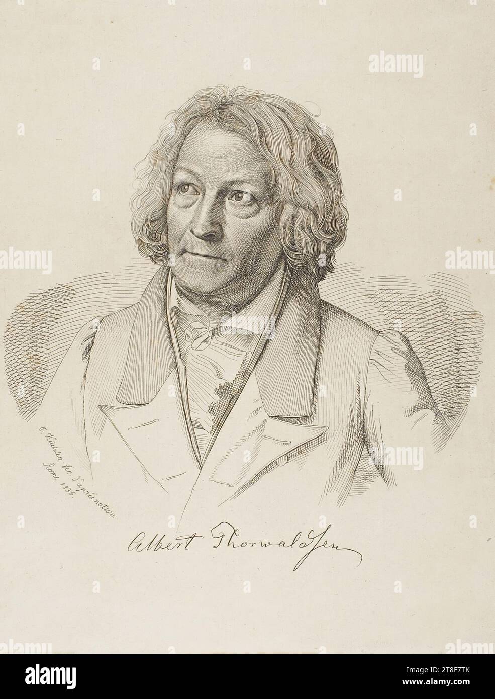 Portrait of Thorvaldsen, Carl Gotthelf Küchler, 18071843, 1836