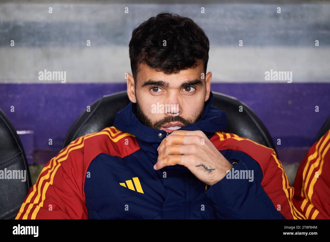 David Raya of Spain looks on during the UEFA Euro 2024 Qualifying match