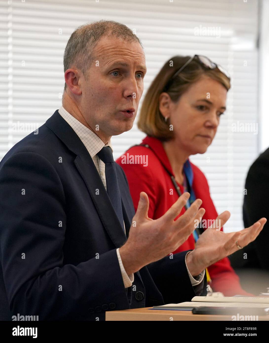 Scottish Health Secretary Michael Matheson alongside Caroline Lamb