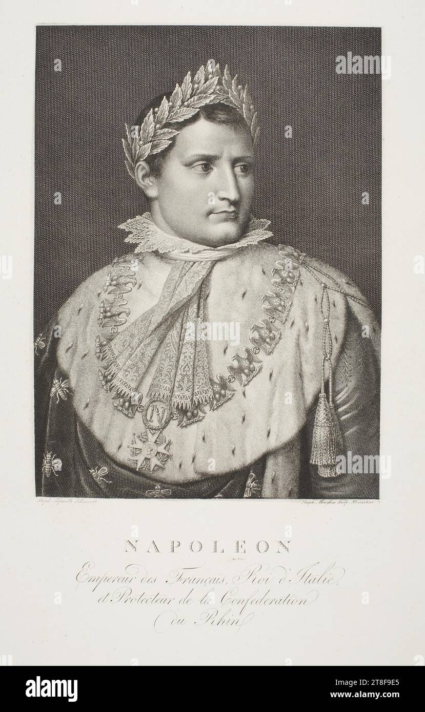 Portrait of Napoleon Bonaparte (1769-1821) when crowned King of Italy, in  Milan. Engraving, 19th century Stock Photo - Alamy