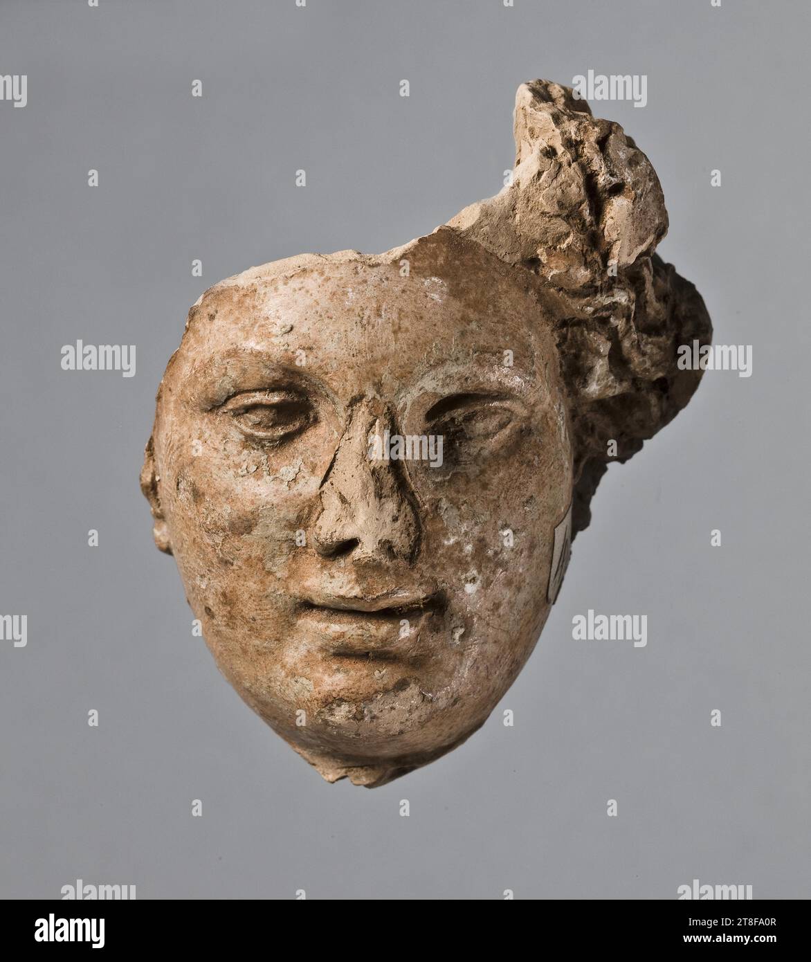 Relief (?) with a female head, 100, Sculpture, Relief, Fired, Modelled