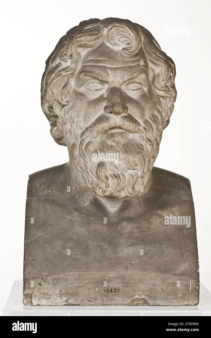 Antisthenes, 250 BC - 201 BC, Sculpture, Herm, Sculpture, Bust, Cast, Height 54 cm, Sculpture, Greek (1050 BC - 31 BC Stock Photo