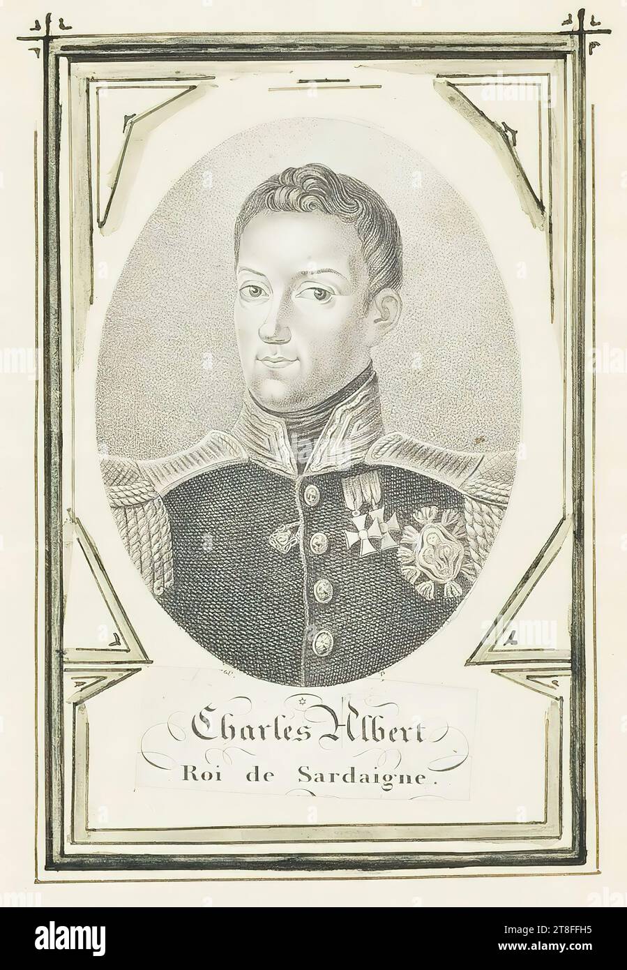 Gio Serono pinx. Rosmasler sc. Charles Albert, King of Sardinia Stock Photo