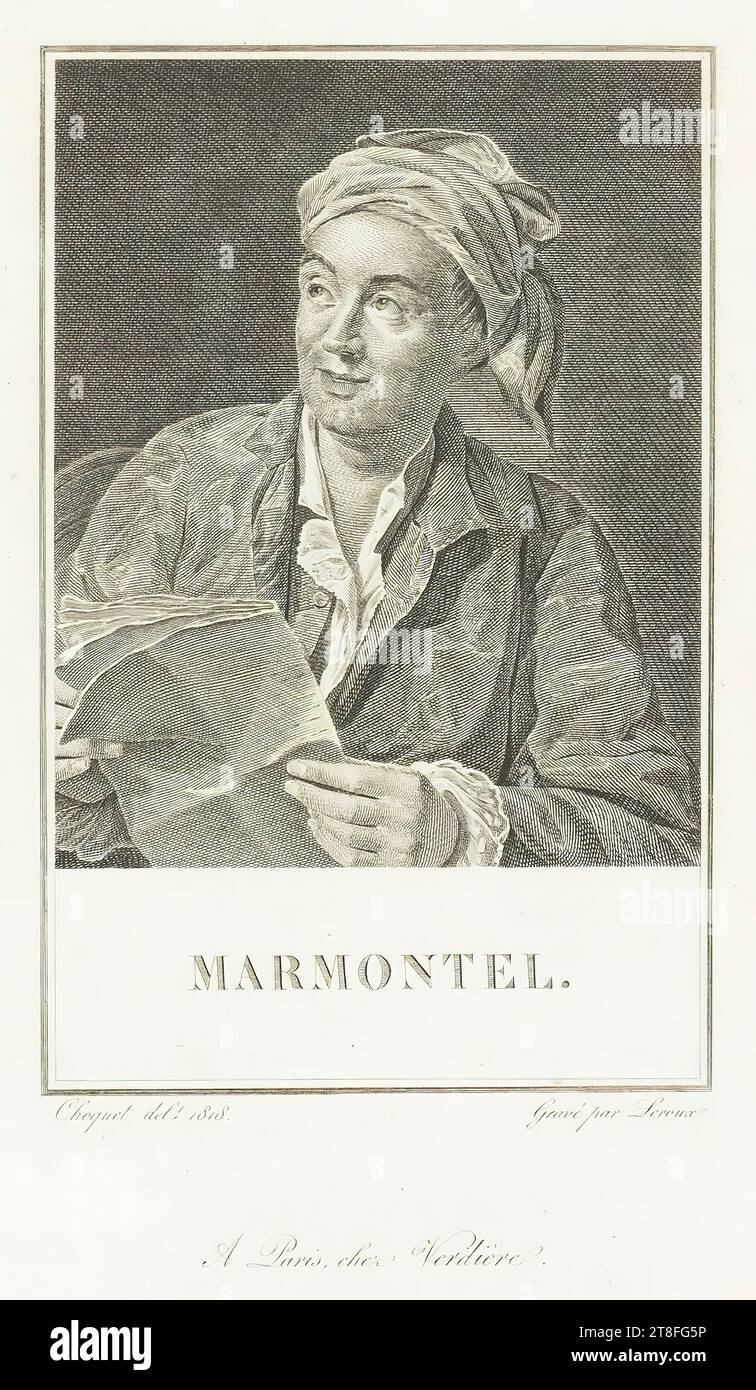 MARMONTEL. Choquet delt. 1818. Engraved by Leroux. In Paris, at Verdiere Stock Photo