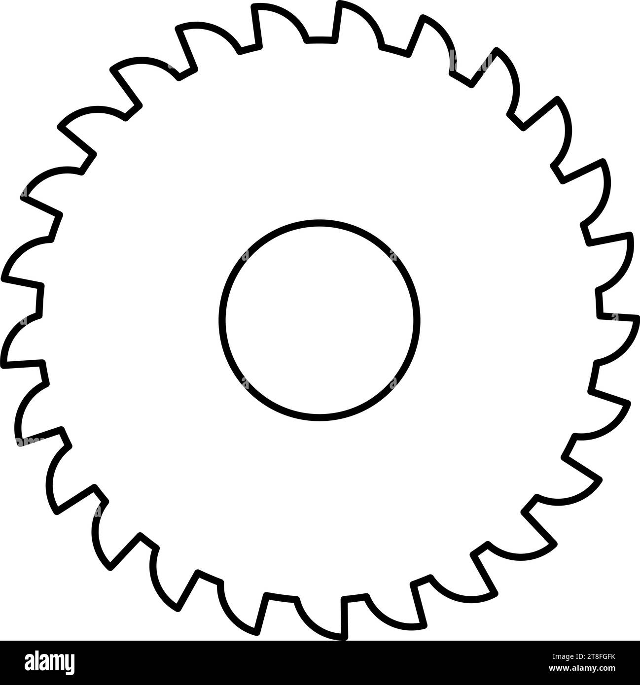 Round knife millstone circular saw disc contour outline line icon black color vector illustration image thin flat style simple Stock Vector