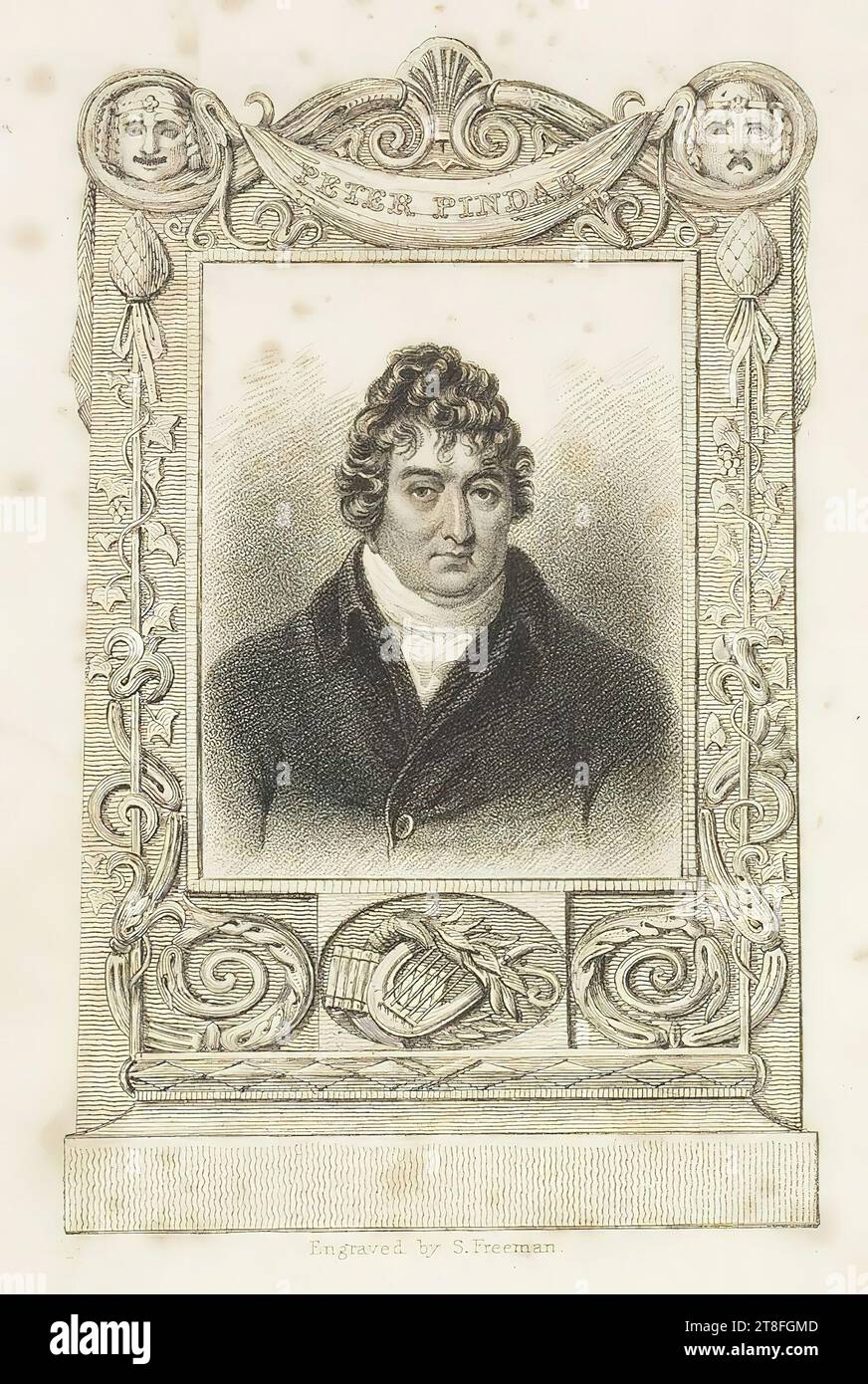 PETER PINDAR. Engraved by S.Freeman. Published by Thos. Tegg. Cheapside Stock Photo