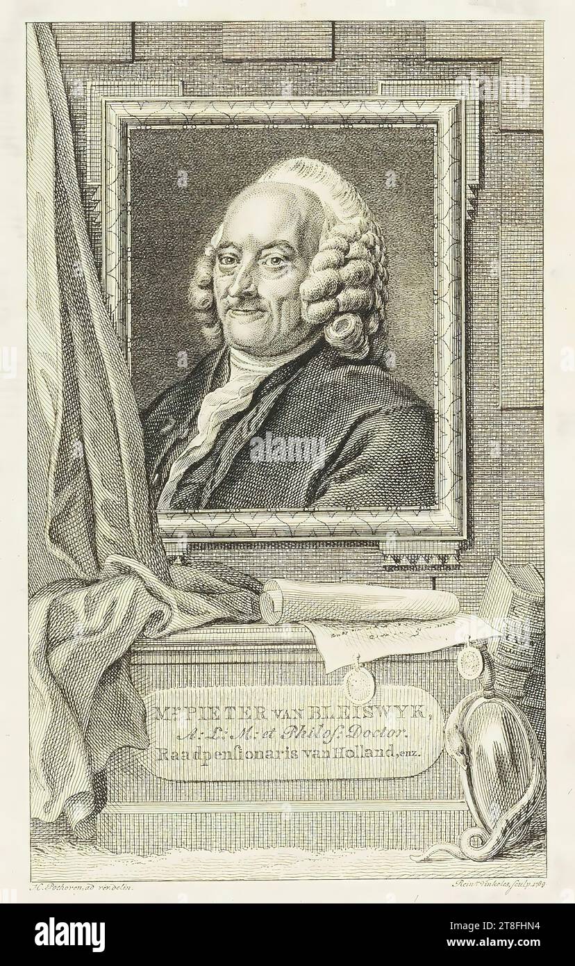 mr. PIETER VAN BLEISWYK, A: L: M: et Philof: Doctor., Grand Pensionary of Holland, etc. H. Pothoven, ad viv. delin. Reinr. vinkeles, sculpture 1789 Stock Photo