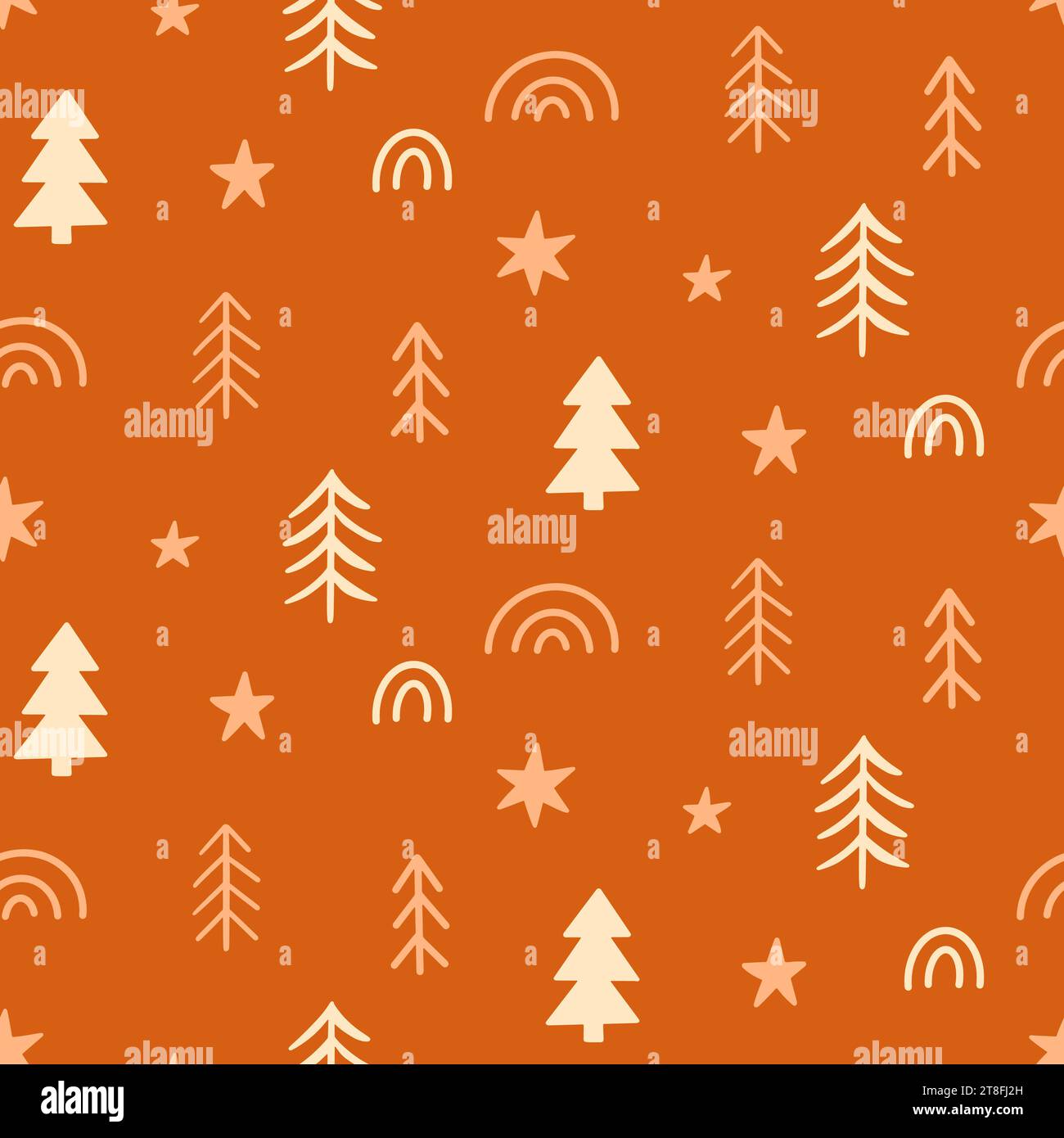 Christmas Trees Seasonal Vector Seamless Pattern Stock Vector Image ...