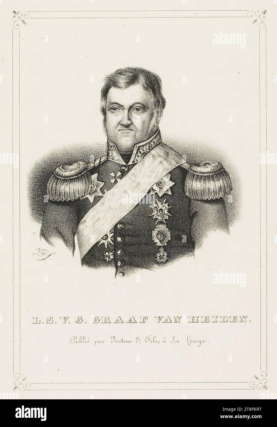 nML. L.S.V.G. COUNT VAN HEIDEN. Published by Soetens & Sons, The Hague. illustration from: Portraits of famous persons in the history of discovery Stock Photo