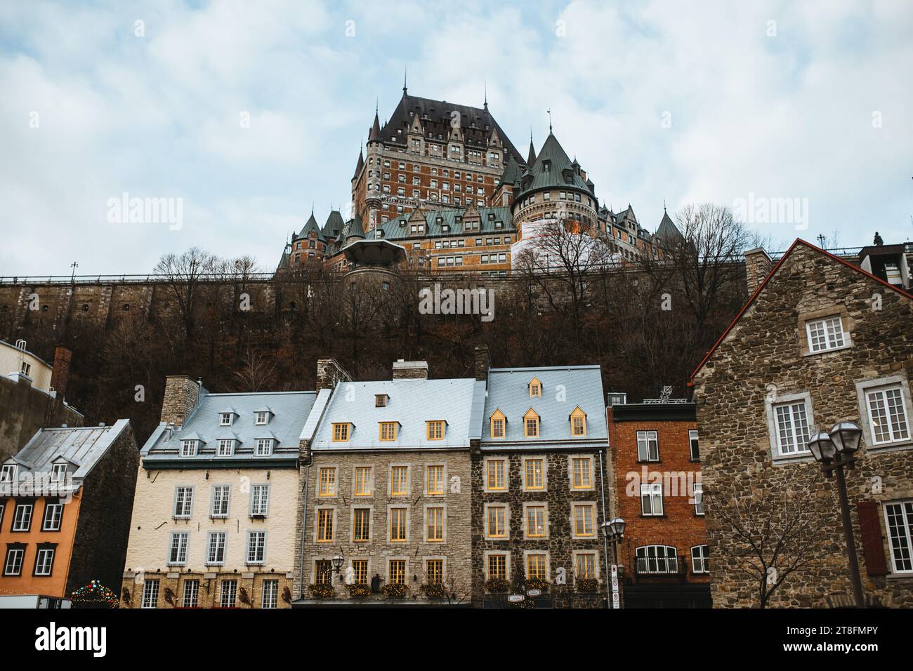 Classic view of the iconic Chateau Frontenac in Quebec City, Canada ...