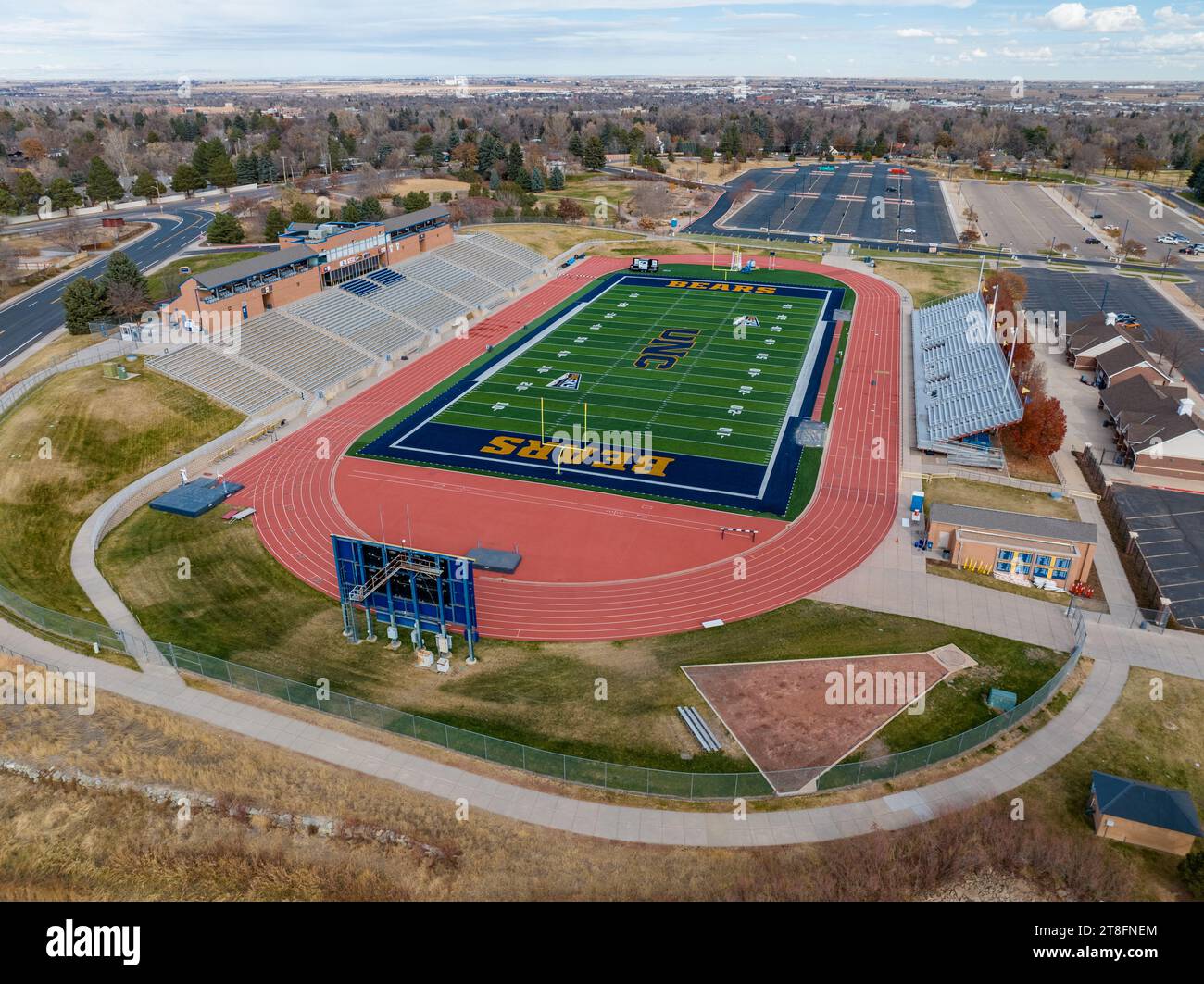 University of Northern Colorado Nottingham Field aerial photo Stock Photo