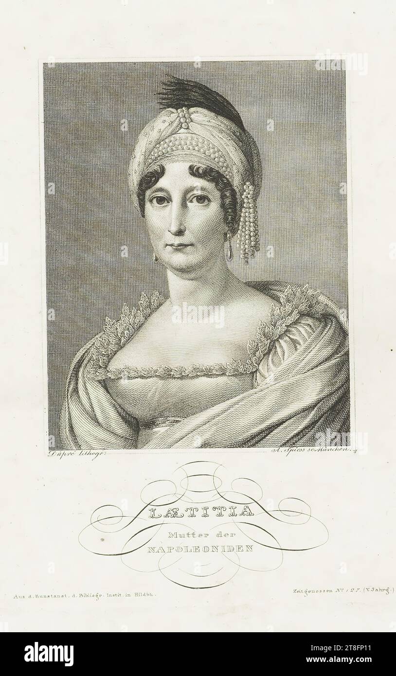 D'apè lithographed:. A. Spiess sc. Munich. LÆTITIA, mother of the NAPOLEONIDS. from d. art institution i.e. Bibliogr. institute in Hildb. Contemporaries No. 127 (5th year Stock Photo
