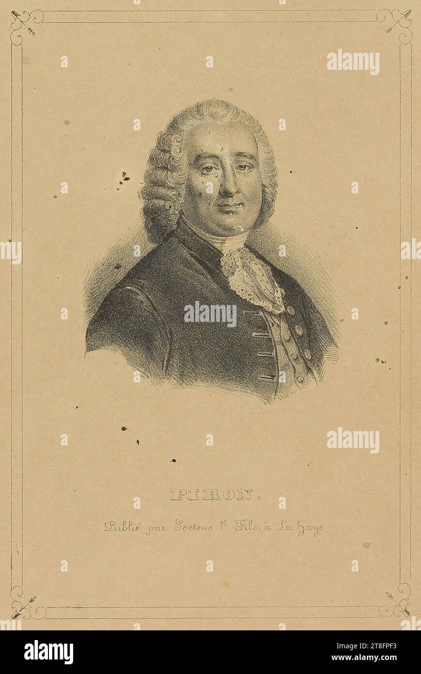 PIRON. Published by Soetens & Sons, The Hague. illustration from: Portraits of well-known persons from the history of discovery Stock Photo