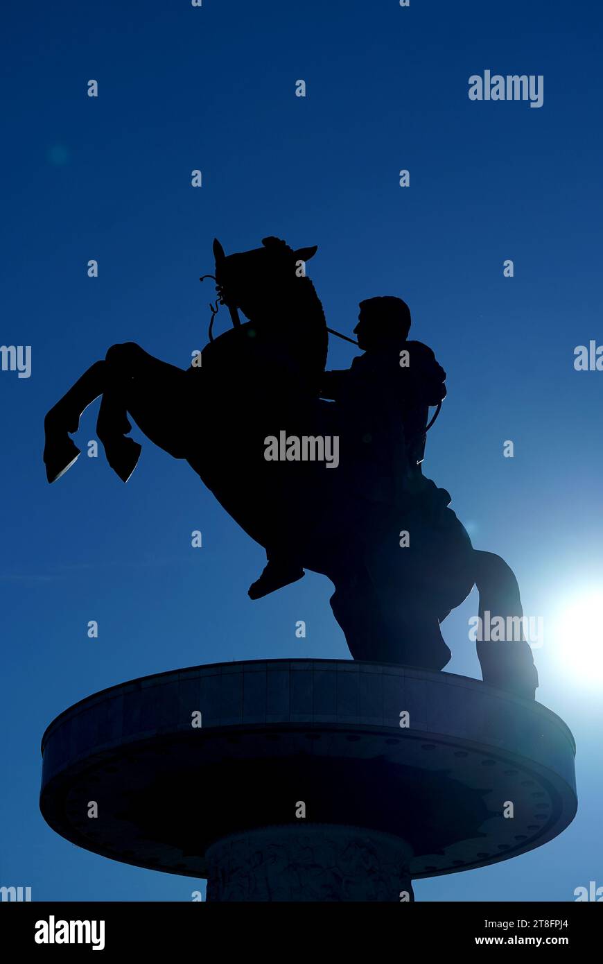 The Alexander the Great Macedonian Monument in Skopje ahead of the UEFA