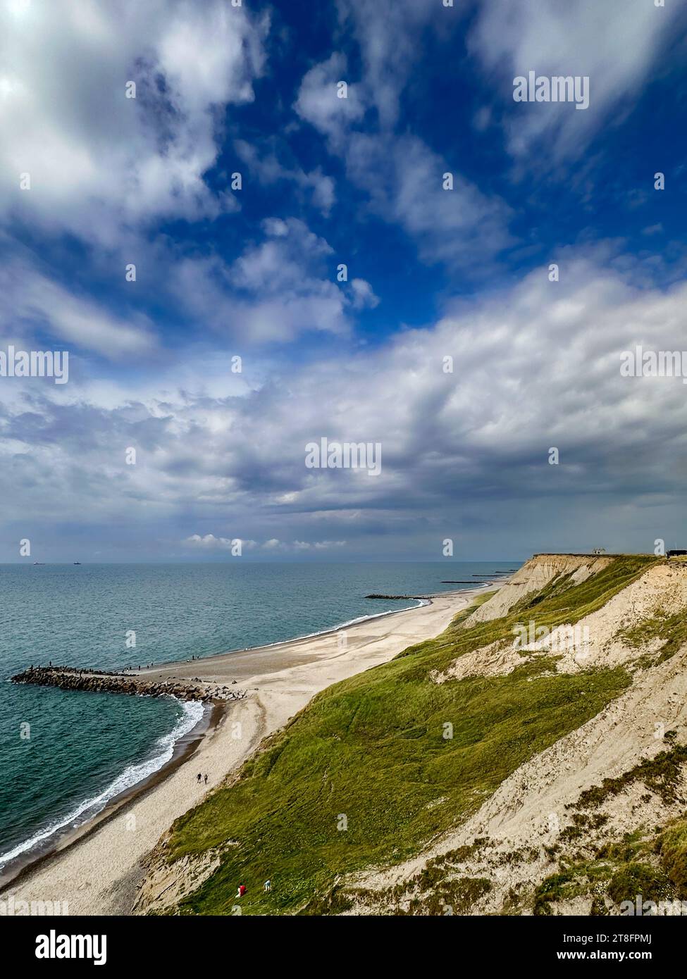 Coastal landscape on the west coast of Jutland near the lighthouse Bovbjerg Fyr, Denmark. Stock Photo