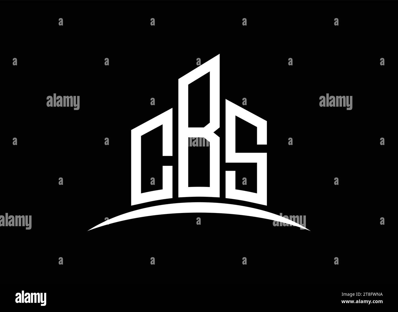 Letter CBS building vector monogram logo design template. Building Shape CBS logo. Stock Vector