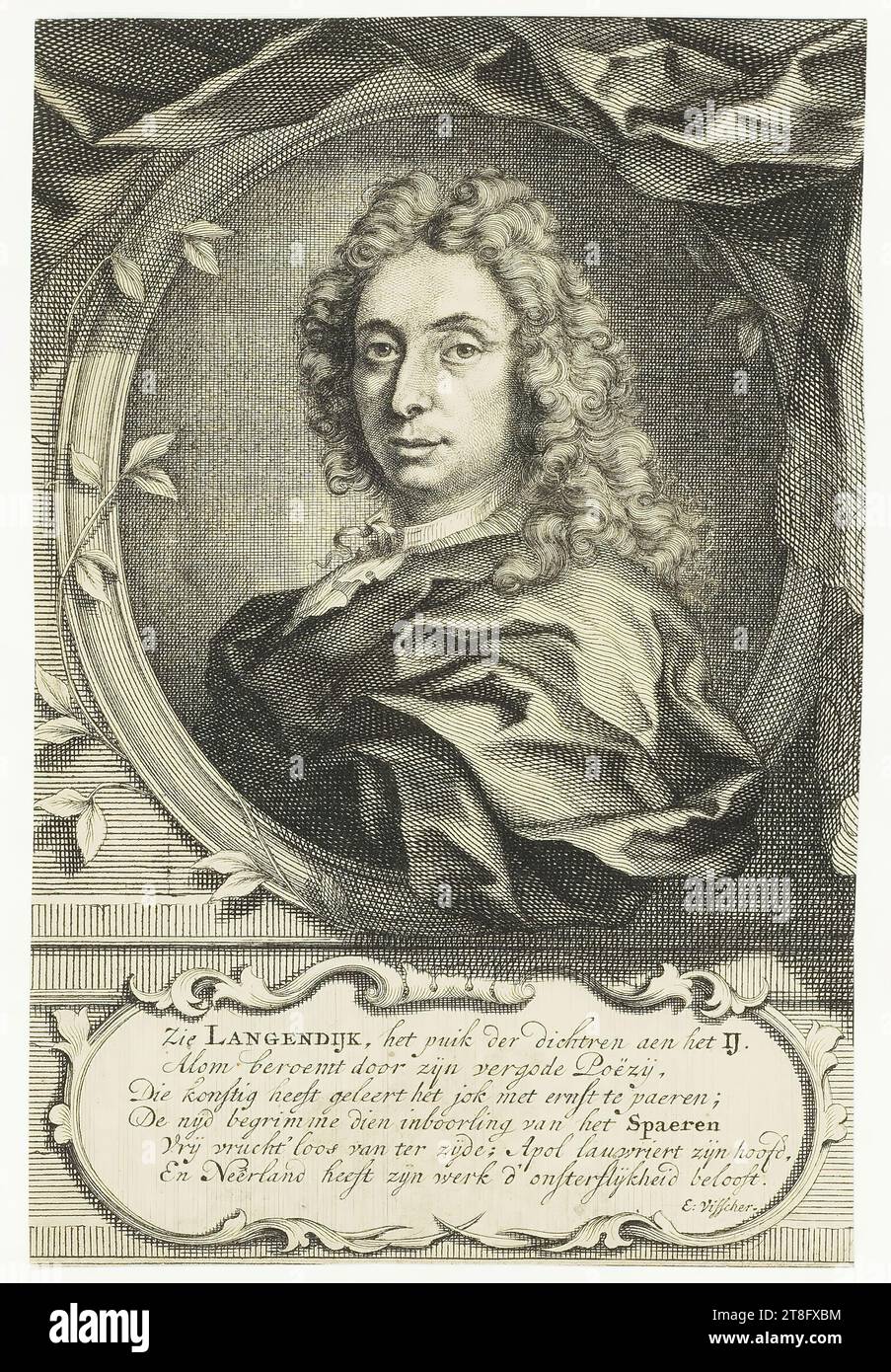 See LANGENDIJK, het puik derdichtren aen het IJ., Famous for his versed Poetry, Who skillfully taught the yoke with seriousness;, The envy begrimme die native of spaeren, quite fruitless of silk; Apol laurels his head, And Neerland has promised his work d'immortality. E. Visscher Stock Photo