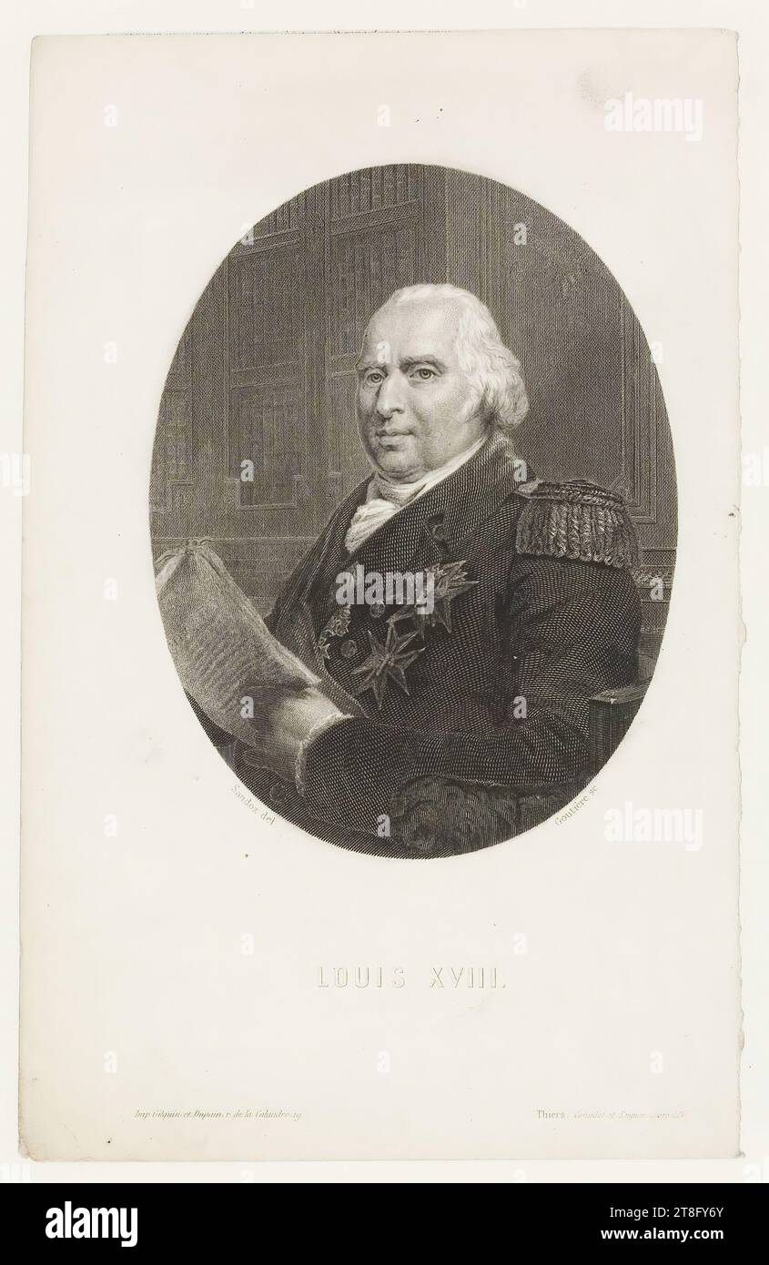 Sandoz del. Gutter sc. LOUIS XVIII. imp. Gilquin and Dupain, r. de la Calandre 19. Thiers, Consulate and Empire, Book LIV Stock Photo