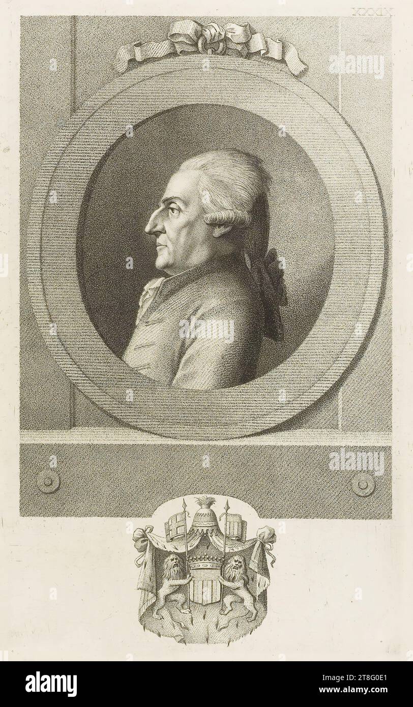 XXXIX. Possible illustration from: Recueil des portraits de Nosseigneurs les Etats de Brabant..., 1790 Stock Photo