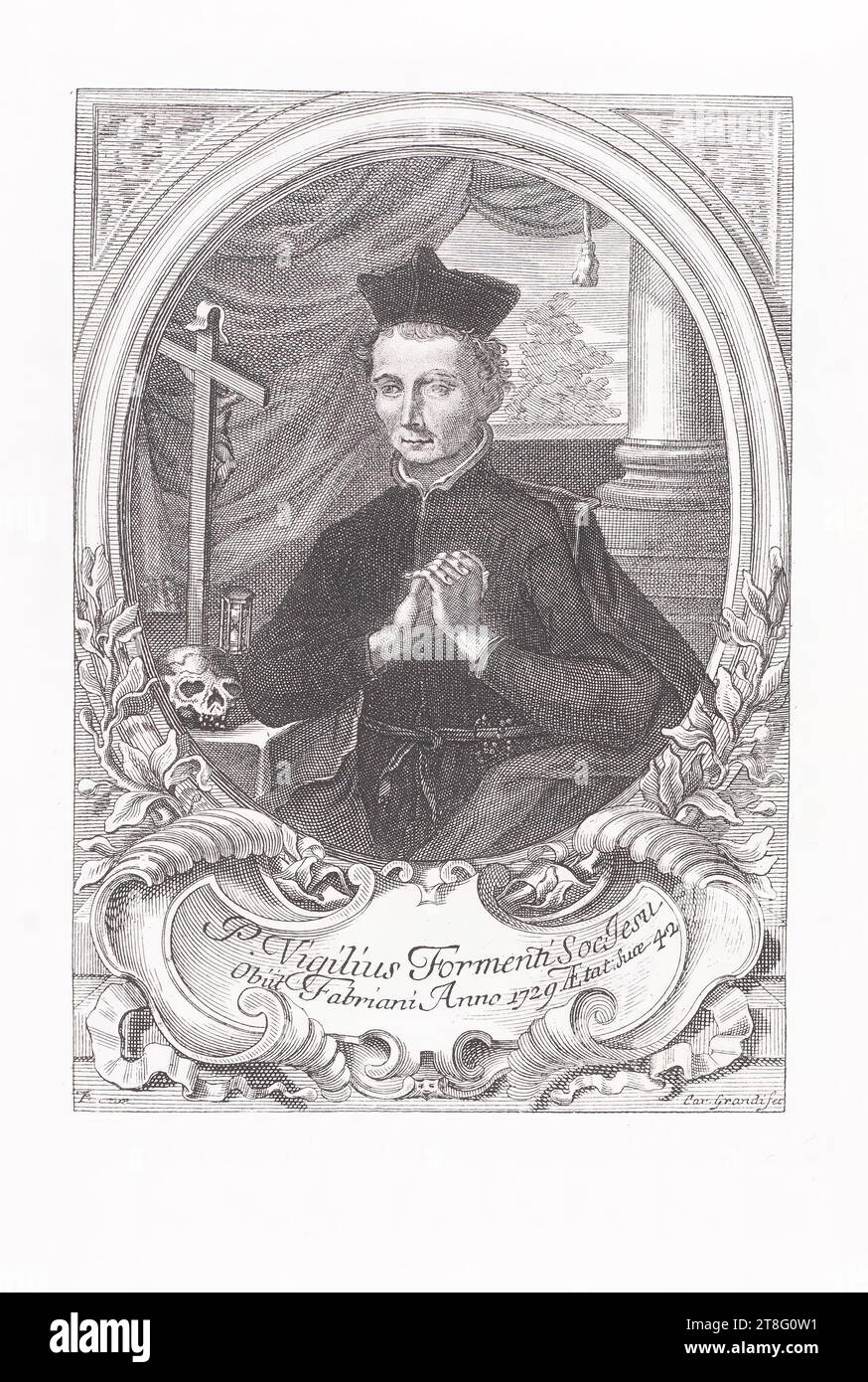 P. Vigilius Formenti Soc. Jesus, died in Fabriani in 1729, aged 42. c?. Cox. Did you do a great job Stock Photo