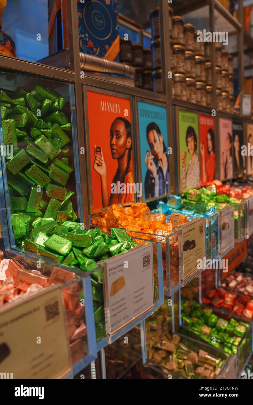 Colorful and Vibrant Assortment of Chocolates, Candies, and Lollipops