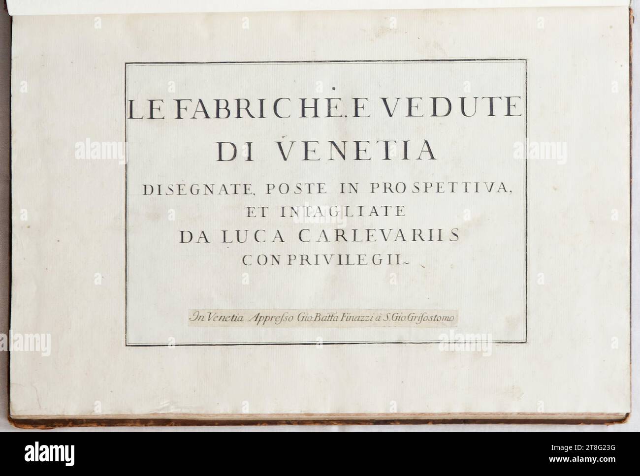 Luca Carlevarijs (1663 - c. 1730), artist, Le Fabriche, e Vedute di Venetia, Origin of illustrations: Before 1703 Publication:, etching on paper vergé, book size: 45.4 x 31.4 cm, plates each numbered consecutively at the bottom '1-103' plates 1-101 lower right and plates 102-103 Stock Photo