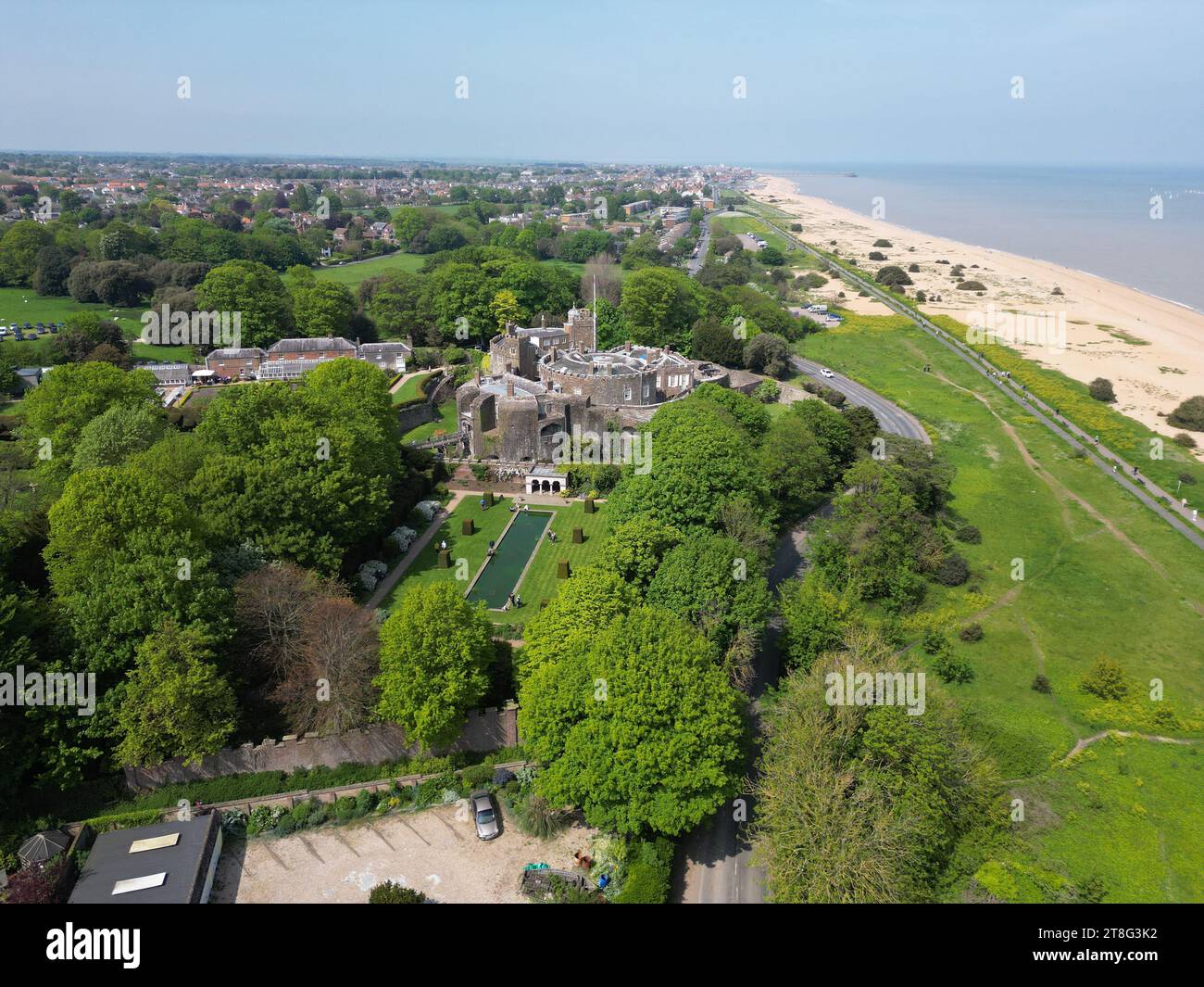 Walmer Castle Deal Kent UK drone,aerial Stock Photo