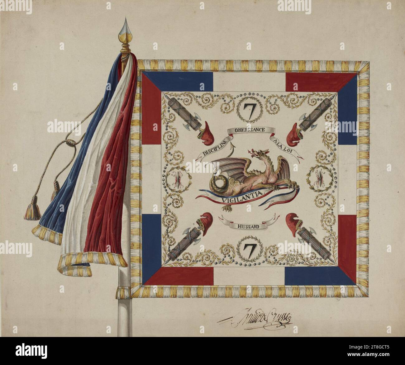 project-for-the-flag-of-a-hussar-regiment-revolutionary-period
