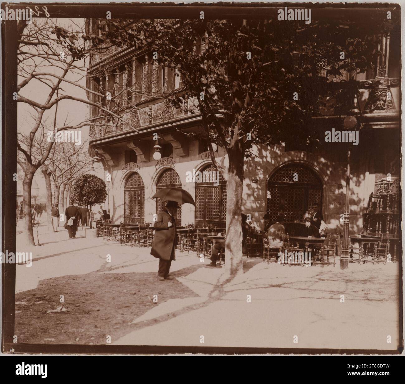 Restaurant, 1900 World's Fair, Paris, Photographer, Array, 19th-20th century, Photography, Graphic arts, Photography, Developed gelatin silver chloride print, Dimensions - Image:, Height: 7.4 cm, Width: 8.7 cm, Dimensions - Margin:, Height: 7.9 cm, Width: 9 cm Stock Photo