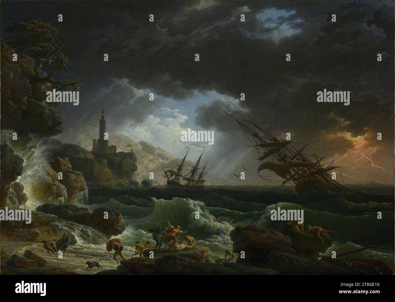 Claude-Joseph Vernet (1714-1789) - A Shipwreck in Stormy Seas Stock Photo