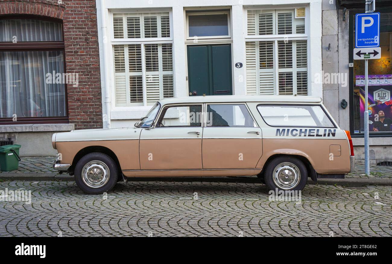 Vintage  Peugeot 404 Break Familiale, classic car. Netherlands. Stock Photo