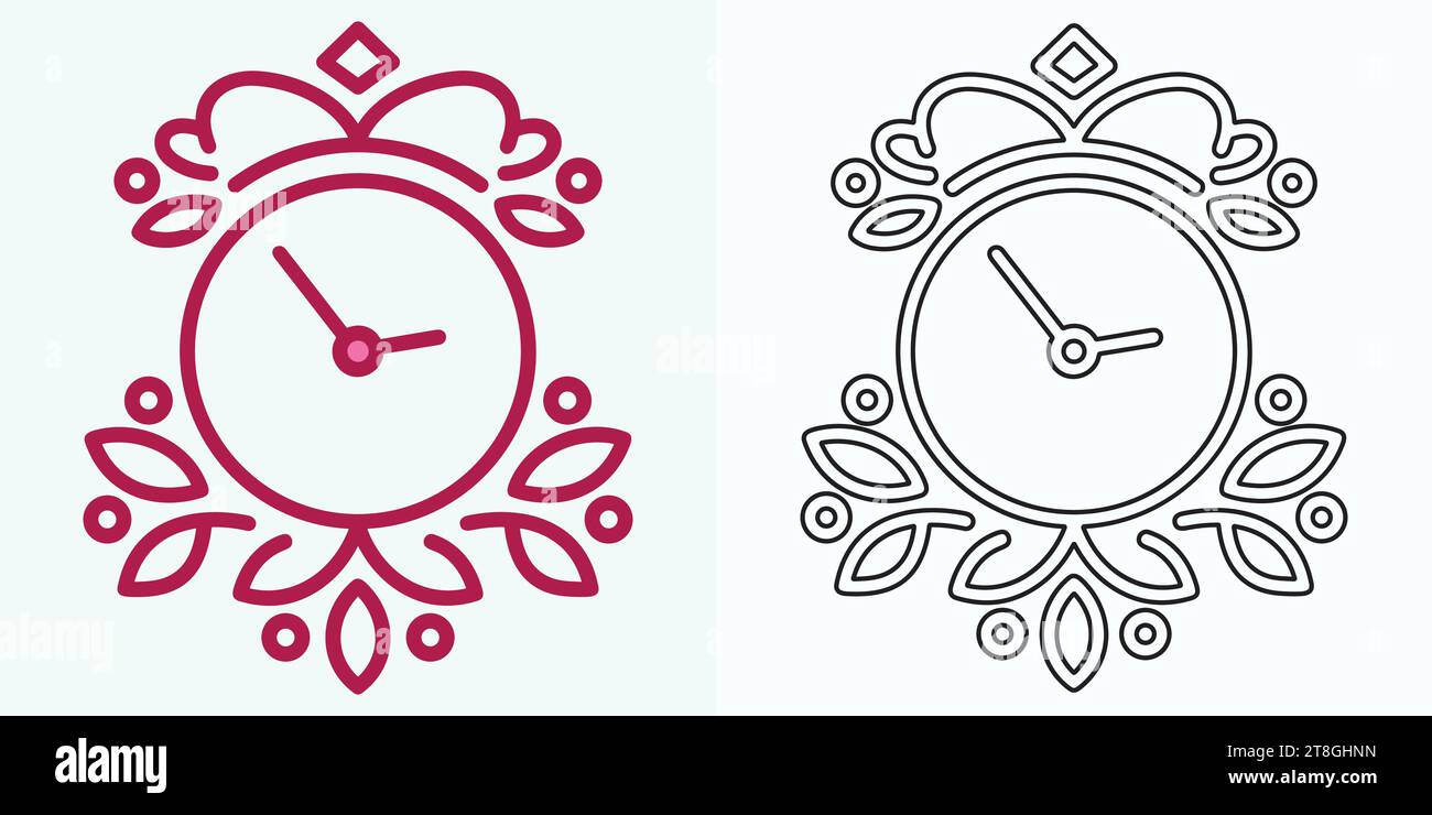 new style Analog clock flat vector icon. Symbol of time management, chronometer with hour, minute, and second arrow. Simple illustration isolated Stock Vector