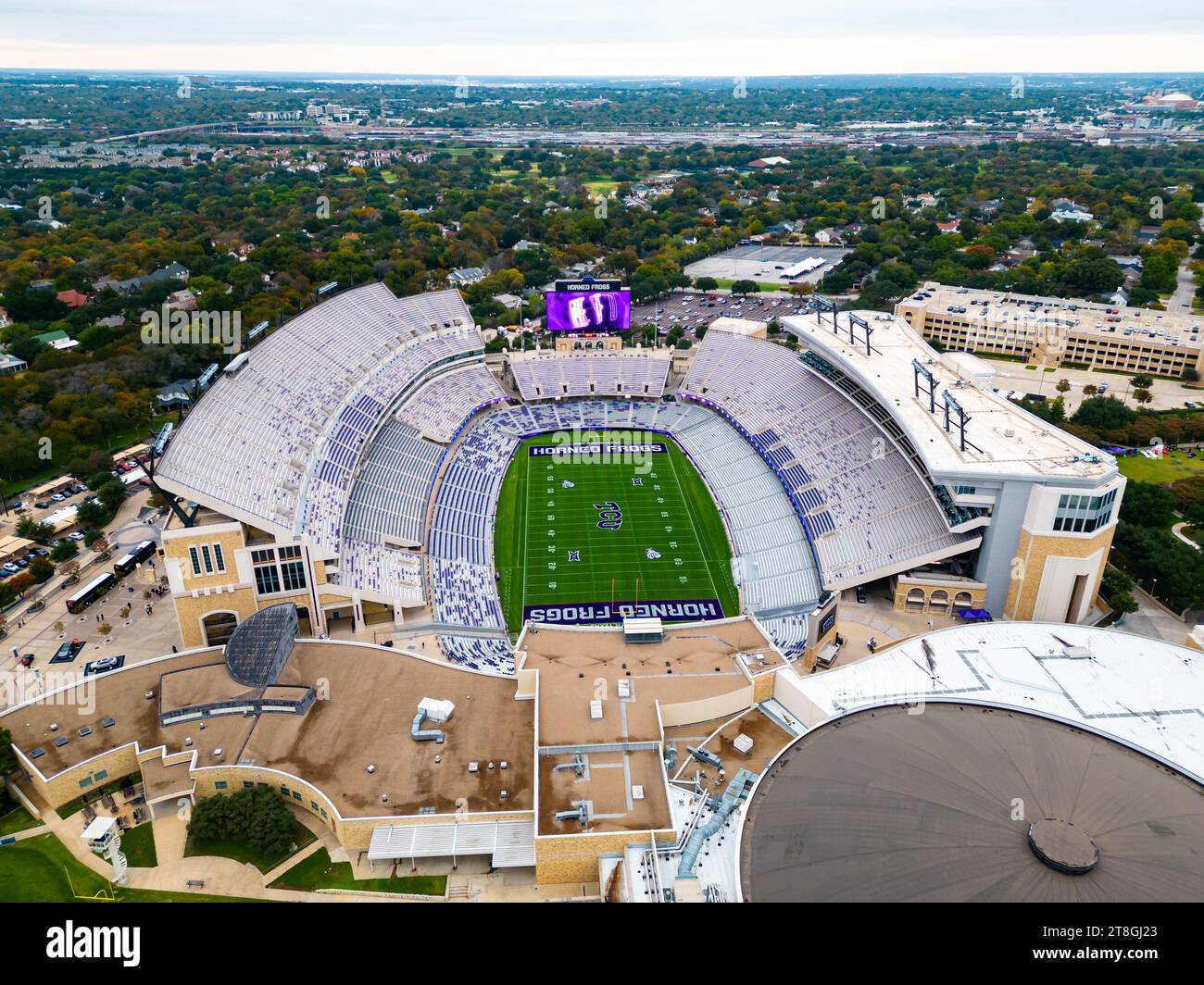 Fort Worth, TX - November 10, 2023: Amon G. Carter Stadium on the Texas Christian University Campus Stock Photo
