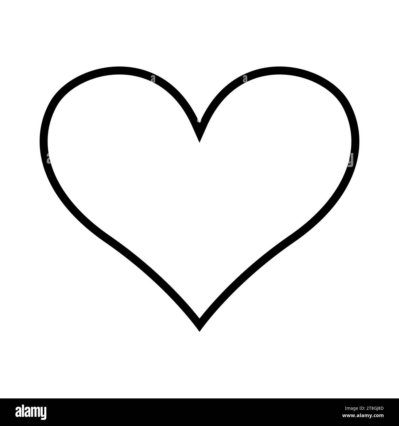 heart shape symbol, black and white vector silhouette illustration Stock Vector
