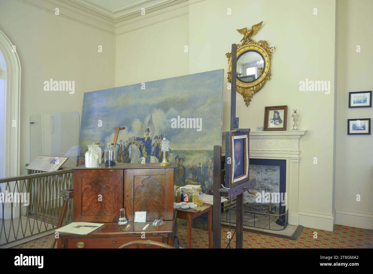 The interior of Arlington House in Virginia with its orginal decor from the times of post-Civil War Stock Photo