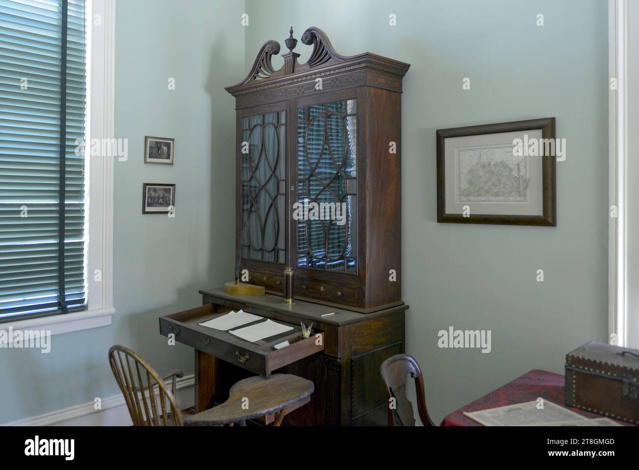 The interior of Arlington House in Virginia with its orginal decor from the times of post-Civil War Stock Photo