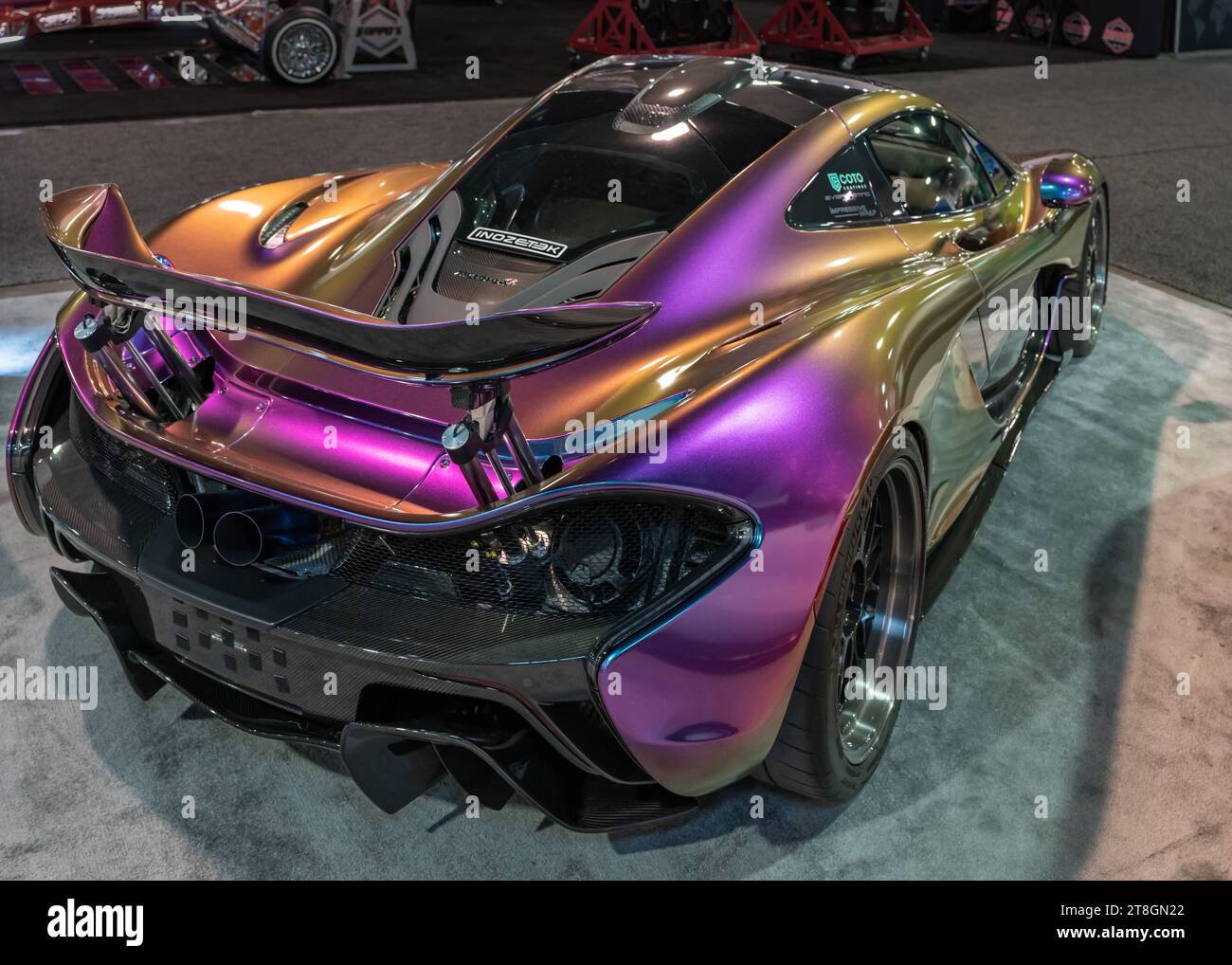 LAS VEGAS, NV/USA - NOVEMBER 2, 2023: 'Playboy x', a Lamborghini Diablo GT, Specialty Equipment Market Association (SEMA) auto trade show. Stock Photo