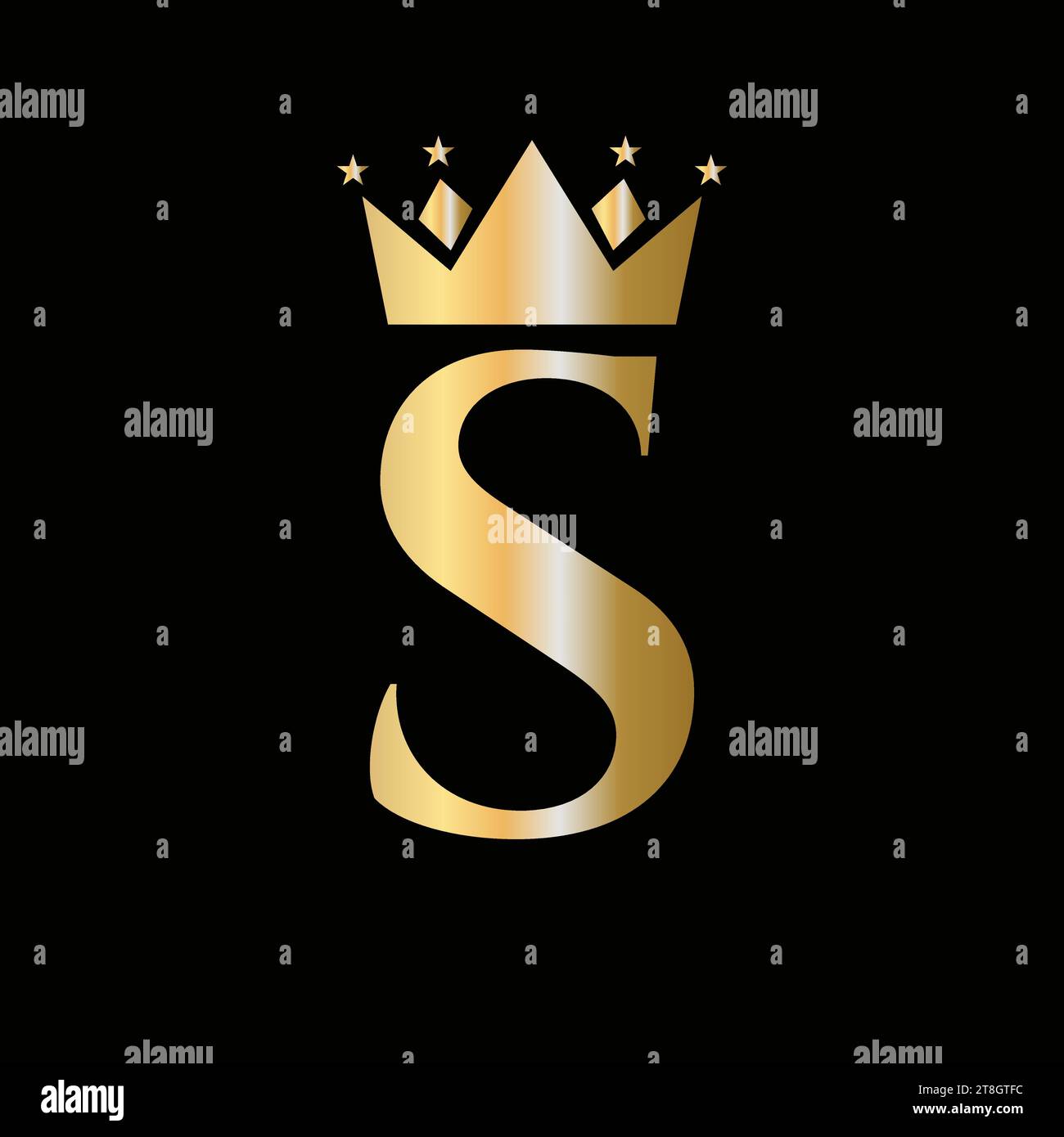 Crown Logo On Letter S with Star Icon. Crown Symbol Template Stock ...